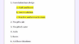 1 Acids and bases  Foundation knowledge [upl. by Etnaid]