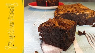 Brownies de Cacao y Crema de ManíCacahuete Cocoa Brownies and Peanut Butter [upl. by Rebmetpes]