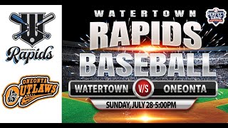 PGCBL Watertown Rapids vs Oneonta Outlaws [upl. by Eseer]