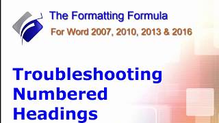 Word Troubleshooting Numbered Headings [upl. by Drofdarb344]