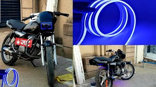 Splendor Ki Modified🔥  How To Install Neon Light In Splendor Headlight💫  मॉडिफिकेशन फुल डिटेल्स [upl. by Obed]