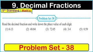 Problem set 38 5th standard Math Chapter 9 Decimal Fractions  Problem Set 38 Chapter 9 math [upl. by Melisse]