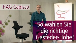 HAG Capisco 8106 So wählen Sie die richtige GasfederHöhe [upl. by Dannye]