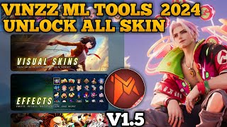 VINZZ ML TOOLS 2024 NO PASSWORD  INJECTOR ML  APK UNLOCK ALL SKIN MOBILE LEGENDS [upl. by Mairim]