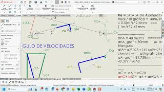 ANÁLISIS DE ACELERACIÓN EN MECANISMOS PLANOS POR EL MÉTODO DEL TRIANGULO DE ACELERACIONES [upl. by Ahsirtak]