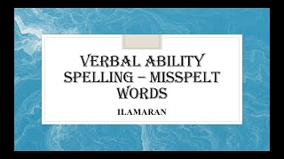 Verbal Ability  Class 11amp12 [upl. by Rad]