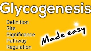 Glycogenesis made easy Definition ll Site ll Pathway ll Significance ll Regulation [upl. by Tilda999]