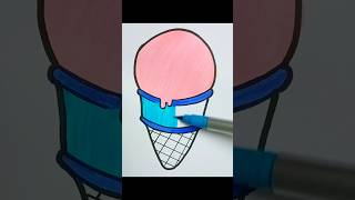 Satisfying  icecream  Drawing 🍉🌈🍉 coloring ytshorts satisfying creative [upl. by Eibot160]