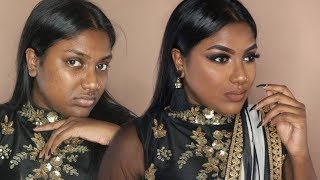 INDIAN  TAMIL GRWM  RECEPTION GUEST BLACK SMOKEY EYE MAKEUP [upl. by Chavaree]