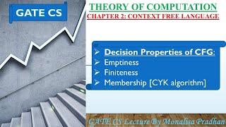 Ch216Decision Properties of CFG Emptiness  Finiteness Membership by CYK algorithm [upl. by Naelopan]