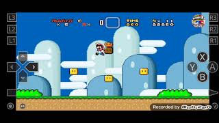 Jogando Super Mario World WideScreen HD Android Retroarch Com bsnes hd beta [upl. by Ayerf]