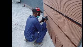 Wood Plastic Composite Gate Cladding Installation  Residential Project [upl. by Ain]