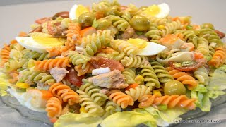 Ensalada de Pasta completa Con Trucos para una Ensalada muy jugosa y sabrosa [upl. by Aivato]