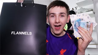 £500 ONLINE SHOPPING SPREE CHALLENGE AT FLANNELS Unboxing Stone Island 🤑😎 [upl. by Karen]