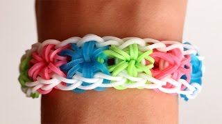 Rainbow Loom English  STARBURST  Loom Bands easy how to DIY [upl. by Nicolette]