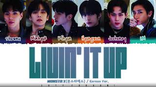 MONSTA X  LIVIN IT UP Korean Version Lyrics Color CodedHanRomEng [upl. by Jarid]