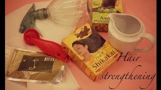 Best hair strengthening tea EVER  using HENNA AMLA AND SHIKAKAI [upl. by Dnaltiac283]