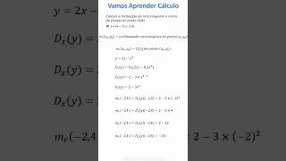 DETERMINAÇÃO DA INCLINAÇÃO DA RETA TANGENTE matemática calculo [upl. by Idnam]