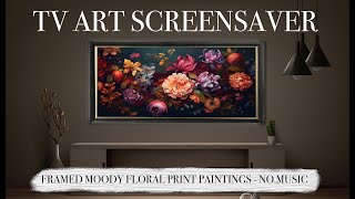 TV ART SCREENSAVER 2023  Framed Oil Painted Floral Vintage Art  4k [upl. by Philips]