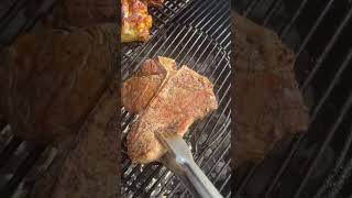 Porterhouse Steak on the Weber Kettle bbqnation webergrills porterhousesteak grill flavor meat [upl. by Neehsuan339]