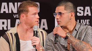 Canelo Alvarez vs Edgar Berlanga HEATED LA Press Conference amp Face Off Video [upl. by Britni]