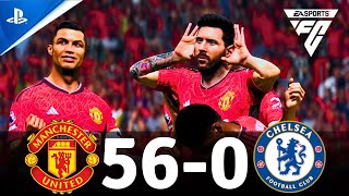 FC 24 Gameplay  Man United 560 Chelsea  Ft Messi  Ronaldo Mbappe Haaland Neymar Salah [upl. by Aztiray267]