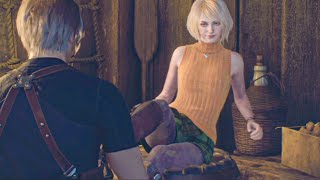 Leon Flirts With Ashley Scene  Resident Evil 4 Remake [upl. by Zanahs]