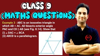 ABC is an isosceles triangle in which AB  AC AD bisects exterior angle PAC and CD  AB see Fig [upl. by Thorman337]