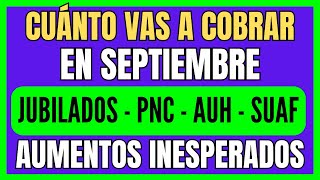 🚨 AUMENTO por IPC a JUBILADOS y PENSIONADOS de ANSES en SEPTIEMBRE ¿HABRÁ BONO ✚ AUH PNC y SUAF [upl. by Binny]