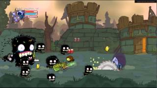 Castle Crashers Solo Insane Marsh 1 potion on Corn Boss  Keyboard D [upl. by Nivonod14]