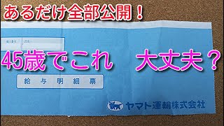 ヤマト運輸 給与明細 『45歳でこれ大丈夫か？』 [upl. by Ahsirat989]