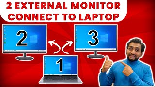 How to connect 2 monitors to one laptop  Dual monitor setup  Triple monitor setup  Technosearch [upl. by Barrington]