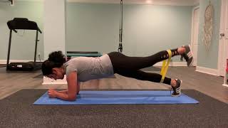 Plank glute kickbacks  resistance band [upl. by Atiseret805]