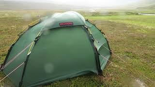 Hilleberg Soulo  Heavy storm near North Cape [upl. by Kolk]