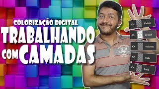 Tutorial de Colorização Digital  Como trabalhar com camadas [upl. by Leggat]