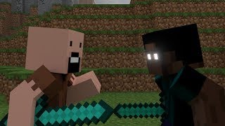 Herobrine Vs Notch  Minecraft Fight Animation [upl. by Zahc]