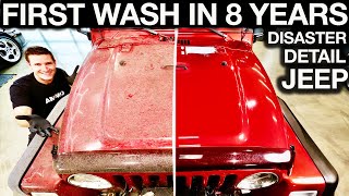 First Wash in 8 Years Abandoned Jeep Wrangler Detail Amazing Transformation and Reaction [upl. by Ditmore659]