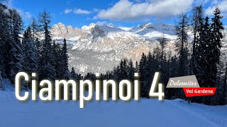 Pista Ciampinoi 4 rossa quotgioielloquot della Val Gardena poco conosciuta skisslopes dolomitisuperski [upl. by Laughlin]