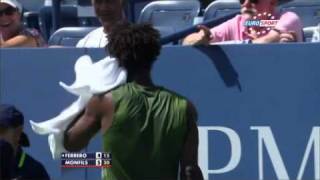 Gael Monfils wonder shot vs Ferrero US Open 2011 [upl. by Huggins]