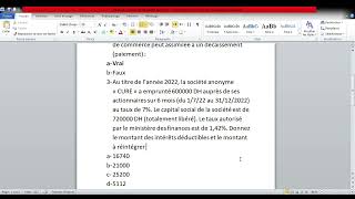 Fiscalité de lentreprise  correction de lexamen 2023 GEOCF Partie théorique VARIANTE 2 [upl. by Nahk]