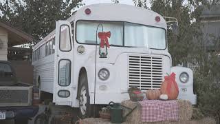 Cozy Decorating  Vintage Converted School Bus [upl. by Chris]