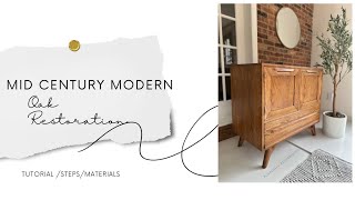 Mid Century Modern Oak Credenza Restoration [upl. by Rubi]