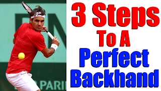 How To Hit A Tennis Backhand  Modern One Handed Backhand in 3 Steps [upl. by Hannan]