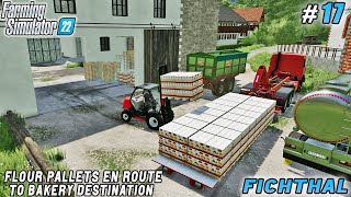 Distributing empty pallets and flour collecting straw bales  Fichthal V2 Farm  FS 22  ep 17 [upl. by Ornie]