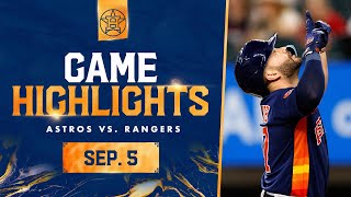 Astros vs Rangers Game Highlights 9523  MLB Highlights [upl. by Letnahs]