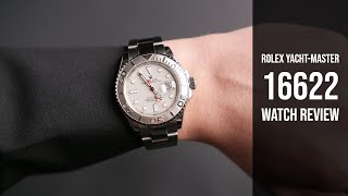 Rolex YachtMaster Stainless Steel amp Platinum 16622 Watch Review  Bobs Watches [upl. by Oramlub96]