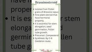 Plant Hormone Brassinosteroid with notes and biosynthetic pathway feedshorts agriculture notes [upl. by Irahc206]