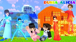 Yuta Api VS Mio Air Rumah Lava Api Dan Air😱🥵🥶  Rumah Steve Es Salju  Minecraft  Dunia Alicia [upl. by Nylcaj]