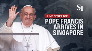 LIVE Pope Francis arrives in Singapore [upl. by Etep135]