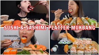 sushi amp sashimi mukbang compilation  mukbang compilation  asmr eating sounds [upl. by Wanonah618]